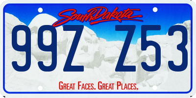 SD license plate 99ZZ53