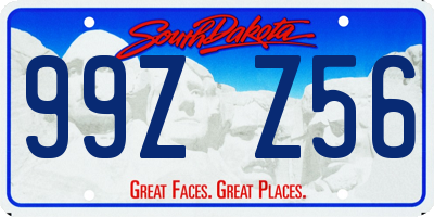 SD license plate 99ZZ56