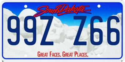SD license plate 99ZZ66