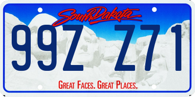 SD license plate 99ZZ71