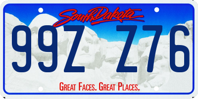 SD license plate 99ZZ76