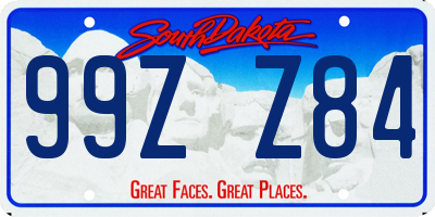 SD license plate 99ZZ84