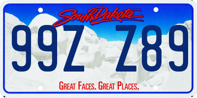 SD license plate 99ZZ89