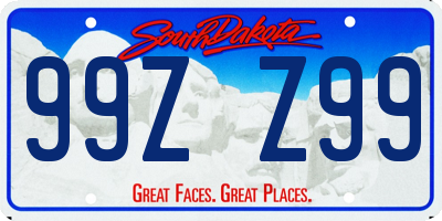 SD license plate 99ZZ99