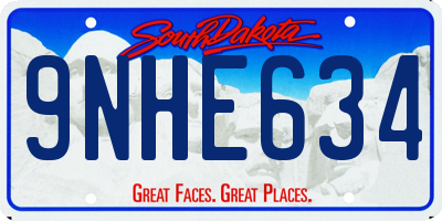 SD license plate 9NHE634