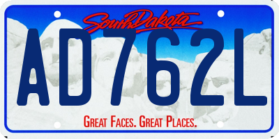 SD license plate AD762L