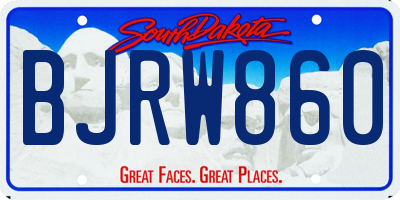 SD license plate BJRW860