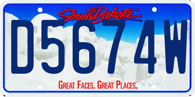 SD license plate D5674W