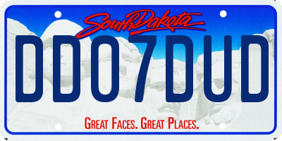 SD license plate DD07DUD