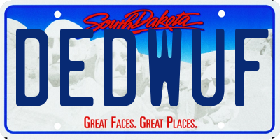 SD license plate DEDWUF