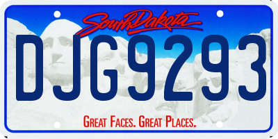 SD license plate DJG9293