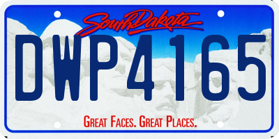 SD license plate DWP4165