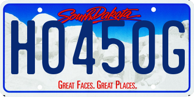 SD license plate H0450G