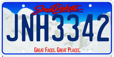 SD license plate JNH3342