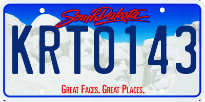 SD license plate KRT0143