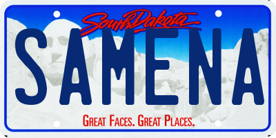 SD license plate SAMENA