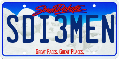 SD license plate SDI3MEN