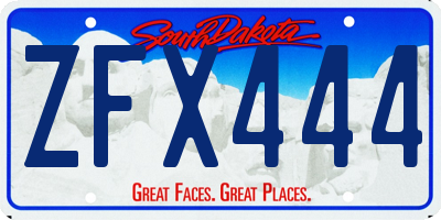 SD license plate ZFX444