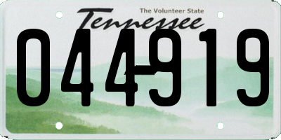 TN license plate 044919