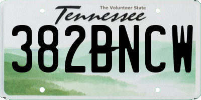 TN license plate 382BNCW