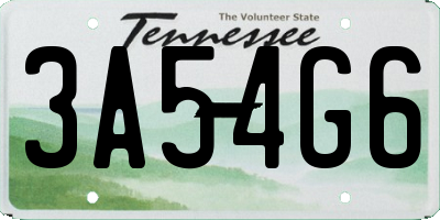 TN license plate 3A54G6