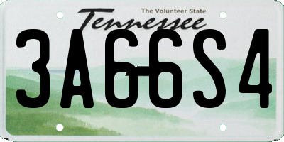 TN license plate 3A66S4