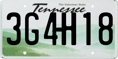 TN license plate 3G4H18
