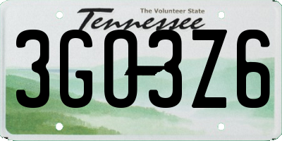 TN license plate 3GO3Z6