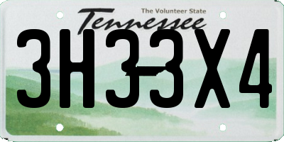 TN license plate 3H33X4