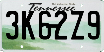 TN license plate 3K62Z9