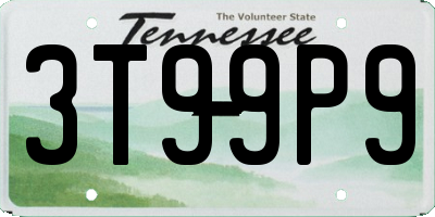 TN license plate 3T99P9