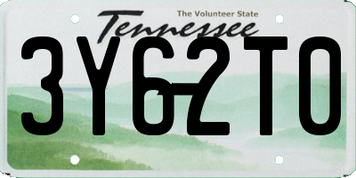 TN license plate 3Y62T0