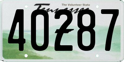 TN license plate 40287
