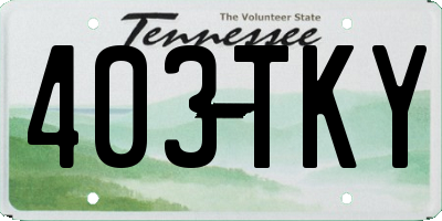 TN license plate 403TKY