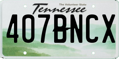 TN license plate 407BNCX