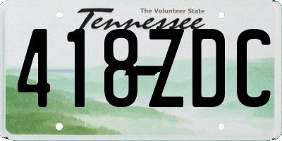 TN license plate 418ZDC
