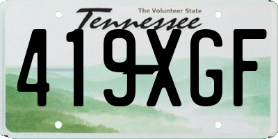 TN license plate 419XGF
