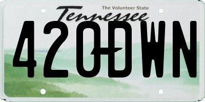 TN license plate 420DWN