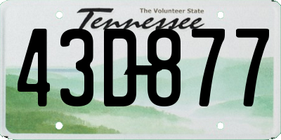 TN license plate 43D877
