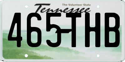 TN license plate 465THB