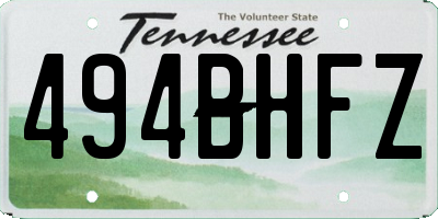 TN license plate 494BHFZ