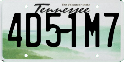 TN license plate 4D51M7