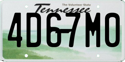 TN license plate 4D67M0