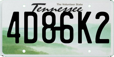 TN license plate 4D86K2