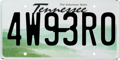 TN license plate 4W93R0