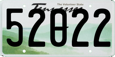 TN license plate 52022