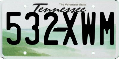 TN license plate 532XWM