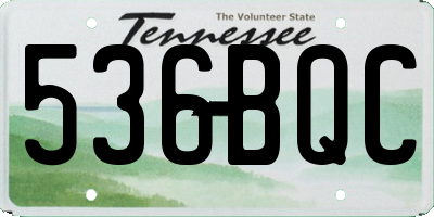 TN license plate 536BQC
