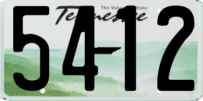 TN license plate 5412