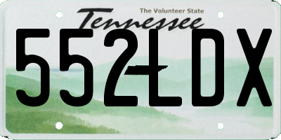 TN license plate 552LDX